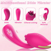 Consolador vibrador 2 en 1 para lamer la lengua Merlot